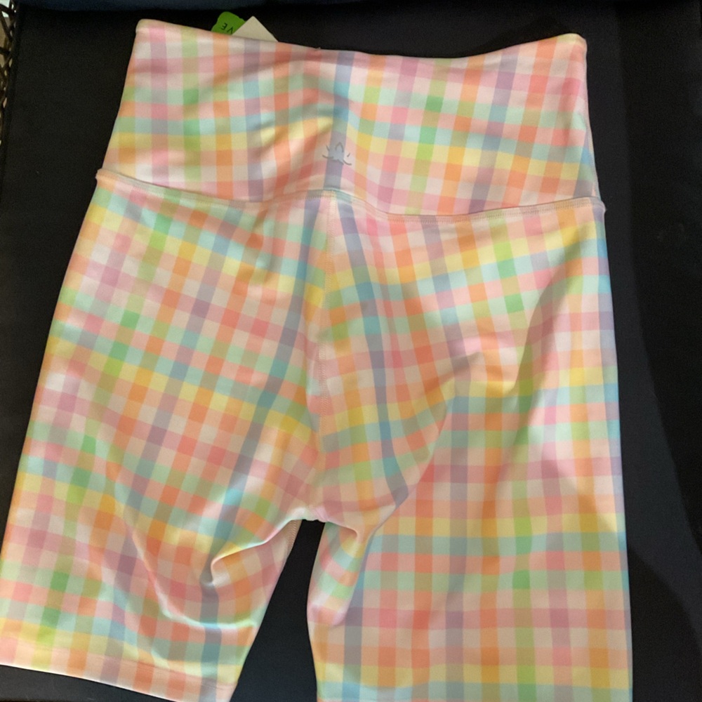 Beyond Yoga Multicolor Plaid Athletic Shorts